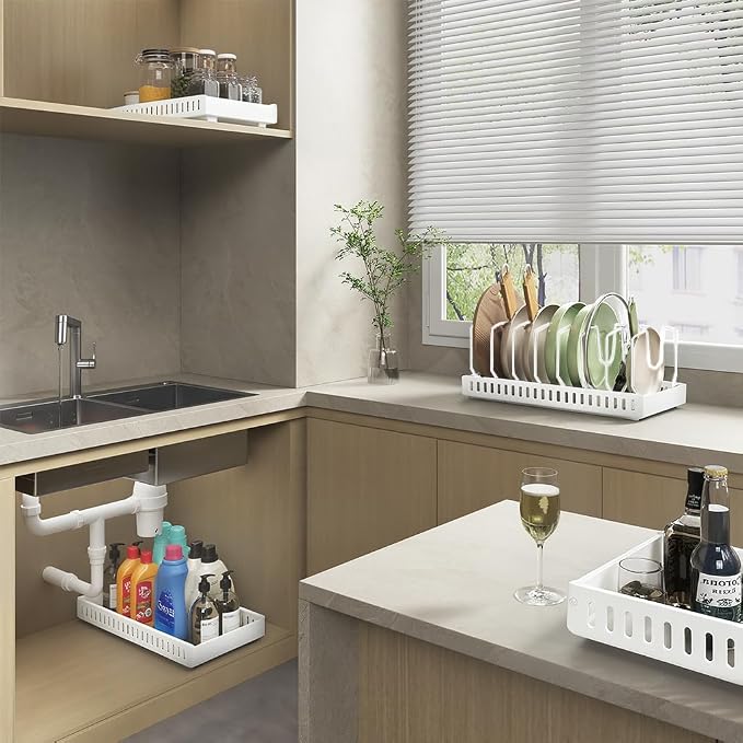Pull Out Pot Lid Organizer | Cabinet Pan Rack, 10 Dividers - Image 6