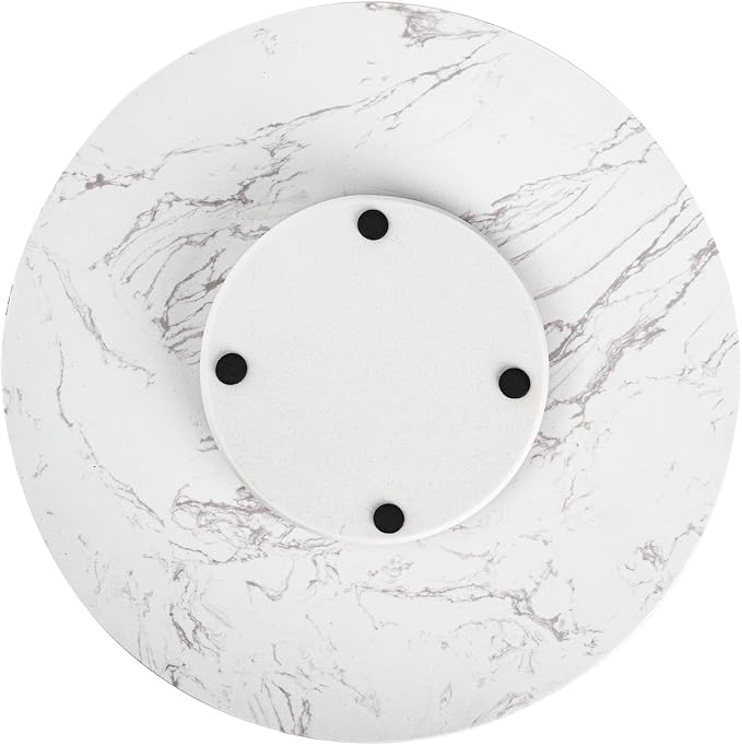 Marble Lazy Susan, Natural Marble Round Tray Turntable Cake Stand, 12" Lazy Susan Cheese Board with Silent Rotating for Serving, Table Display, Cupcake, White, Revolving Cake Leveler Spinner - Image 6