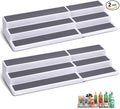 CiWiVOKi 3 Tier Expandable Spice Rack Organizer, White/Grey Plastic Spice Rack, Adjustable Length 14.6In-25.8In, 2 Pack Non-Skid Tiered Spice Shelf Organizer for Kitchen Cabinet, Cupboard, Pantry by CiWiVOKi