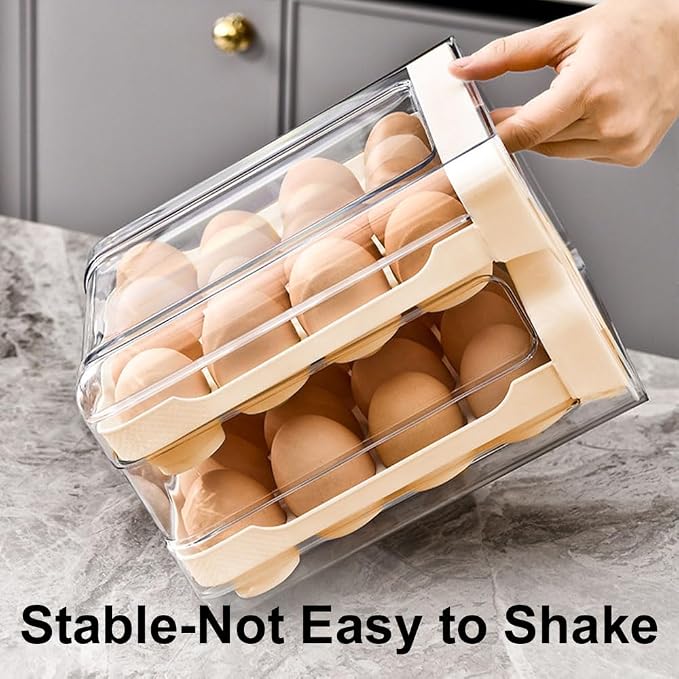 Koja 32-Egg Stackable Fridge Organizer - 2-Drawer BPA-Free Storage Container - Image 5