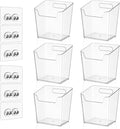 Clear Acrylic Pen Holder, 6 Pack Cabinet Door Organizer Adhesive, Bathroom Wall Mount Caddy Kitchen Plastic Storage Bin Box for Office Marker,Art Supply, Small Cleaning Supply, Seasoning Drink Packet by Hiopeak