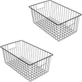 16inch Freezer Wire Storage Organizer Baskets, Household Refrigerator Bin with Built-in Handles for Cabinet, Pantry, Closet by Y.Z.Bros