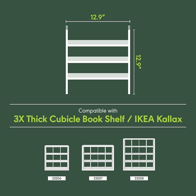 Furinno Cubicle 3-Shelf Cube Insert, 3-Tier Cube Organizer, Dark Oak | 12.9W x 12.9H, Shelf Accessory, Fits into Furinno Triple Thick Cubes, IKEA Kallax, for Organizers and Storage, - Image 4