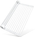 MERRYBOX Roll Up Dish Drying Rack, Silicone Wrapped Over The Sink Dish Rack Foldable Dish Drainer Anti-Slip Dish Racks for Kitchen Sink, Multipurpose Kitchen Sink Drying Rack, 17.5" x 13", White by MERRYBOX