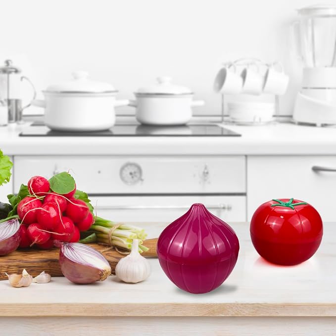 Vegetable and Fruit Storage Containers for Refrigerator, Tomato and Onion Storage, Food Storage Containers with Lids, Pack of 2 - Image 4
