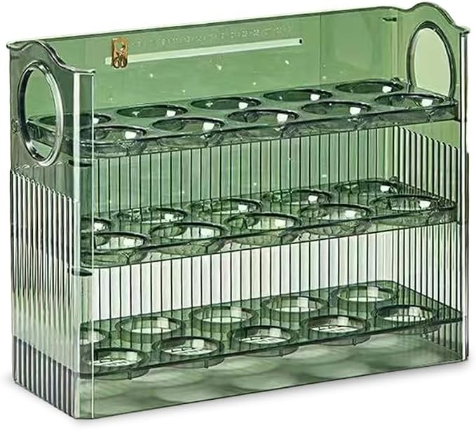 Koja 30-Egg Flip-Up Fridge Organizer - 3-Layer BPA-Free Storage Container by Koja