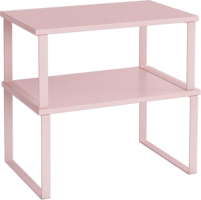 SONGMICS Cabinet Organizer Shelf, Set of 2 Spice Rack, Kitchen Storage | Kitchen Counter Storage Spice Rack, Particleboard, Steel, Jelly Pink, BYSTRO Collection UKCS020S01 by Unknown