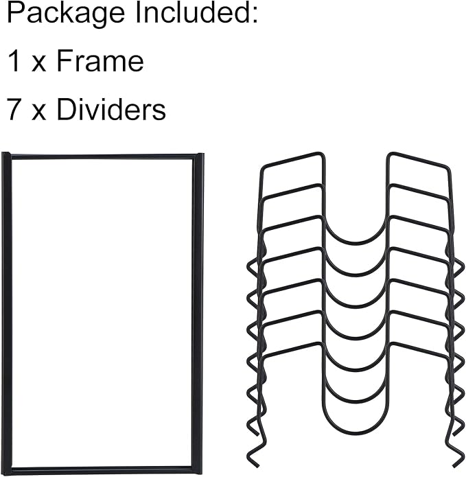 Toplife Pot Lids Organizer Rack for Cabinet and Countertop, 7+ Pan Lids and Bakeware Organizer Rack Holder with 7 Adjustable Compartments - Black - Image 5