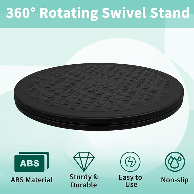 10 Inch Heavy Duty Rotating Swivel Stand, 360° Rotation with Steel Ball Bearings for Plants, Monitors, Crafts, Model Bases & TVs - Image 4