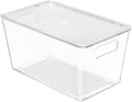 Vtopmart 1 Pack Clear Stackable Storage Bins with Lids and Handles, Medium | BPA-free Plastic, Organize Vertically, For Pantry Kitchen Fridge Cabinet Closet Bathroom, Built to Last, Easy to Move by Vtopmart