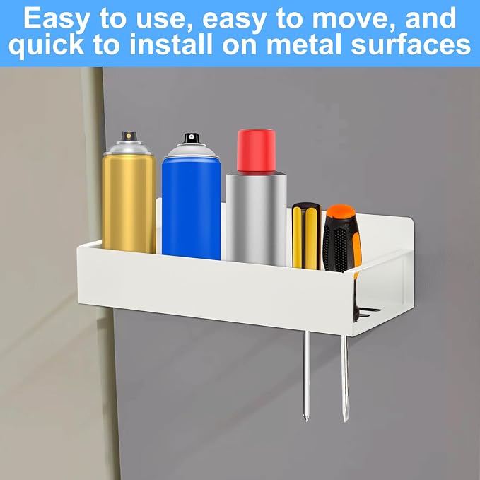2 Pcs Magnetic Aerosol Spray Can Holder, Magnet Toolbox Bottle Holder, Wall Mounted Spray Bottle Rack, Mechanic Paint Can Organizer, Tool Box Storage Rack for Garage Home Workspace - Image 5