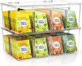 Utopia Home Tea Bag Organizer with Lids, Stackable Tea Box, 2 Pack, Clear | Partition Organizers with Lids For Drawers, Countertops, Fridge, Kitchen, Snack & Spice Organization by UTOPIAHOME