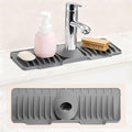 15.75 Inch Kitchen Sink Faucet Mat, Sink Protector&Splash Guard | Silicone, 10°Slope, Fast Self-draining, Snap Lock Fit, for Kitchen and Bathroom Countertop -15.75"x 5.51" by CALIFORNIACADEELECTRONIC