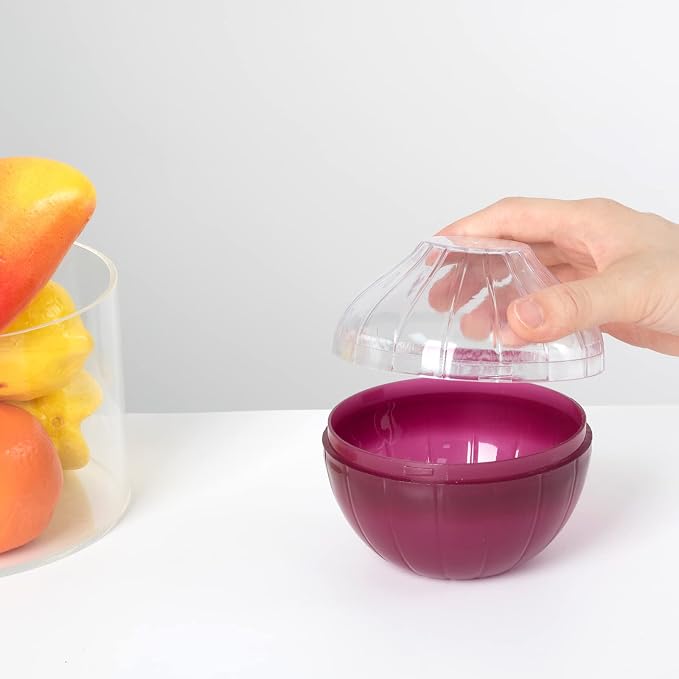 Vegetable and Fruit Storage Containers for Fridge, BPA Free Fresh reusable Food Savers, Onion Storage Container 、Garlic Saver、Tomato Saver and Lemon Keeper，Refrigerator Vegetable Crisper (Circular) - Image 3