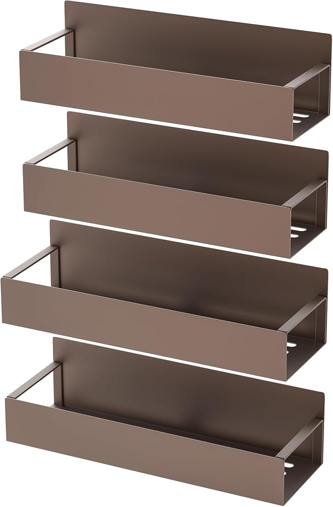 Metal Magnetic Spice Rack for Refrigerator Bronze, 4 Pack | Magnetic Shelves Heavy Duty for Fridge in Kitchen, Seasoning Storage Organizer, For Oven Washer and Dryer, For Heavier Items - Image 6