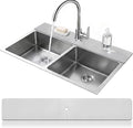 LOPNUR Cuttable Faucet Mat for Kitchen Sink, Long 29x5.5 Inch, Dark Grey | Super Absorbent & Fast Dry Diatomite Sink Splash Guard, 0.8-2.4 Inch Adjustable Faucet Hole, Cut to Fit Bathroom & RV Sinks by LOPNUR
