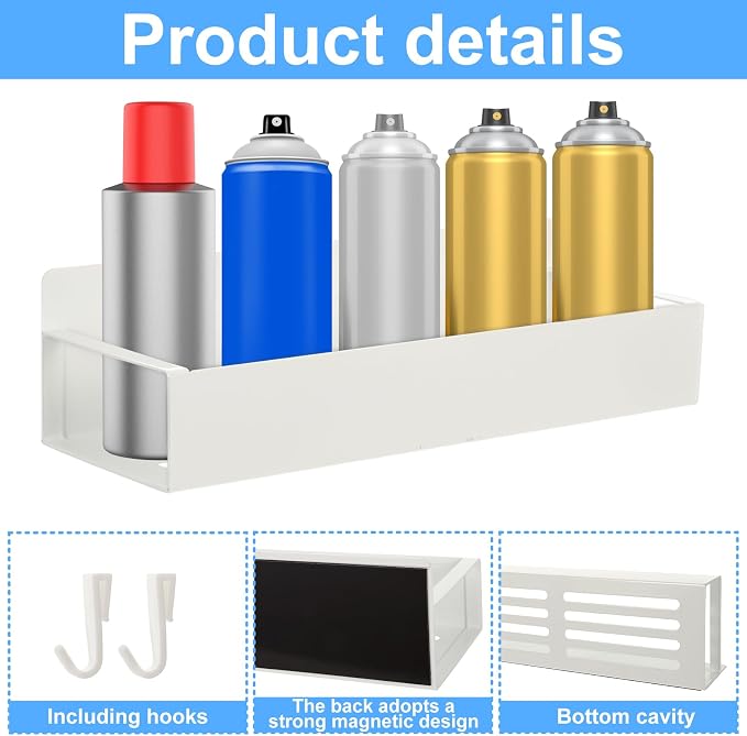 2 Pcs Magnetic Aerosol Spray Can Holder, Magnet Toolbox Bottle Holder, Wall Mounted Spray Bottle Rack, Mechanic Paint Can Organizer, Tool Box Storage Rack for Garage Home Workspace - Image 3