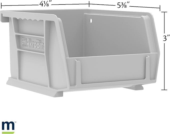 Akro-Mils 30210 AkroBins Plastic Storage Bins, Space-Saving Stackable Bins for Garage, Pantry, Craft Organization, 5" x 4" x 3", Blue,(Pack of 24) - Image 4