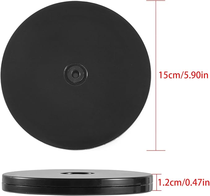 HSTECH 6” Lazy Susan Turntable Black Acrylic Ball Bearing Rotating Tray for Spice Rack Table Cake Kitchen Pantry Decorating TV Laptop Computer Monitor, 30-lb Load Capacity (360˚ Rotation) - Image 2