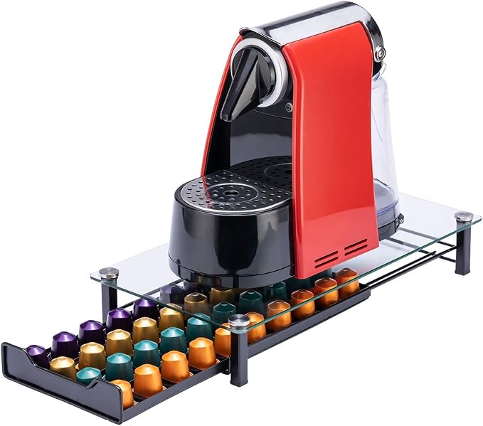 Coffee Pod Storage Holder Capsules Originaline Drawer Organizer, Crystal Tempered Glass (40 Pods Capacity) | Save Counter Space, Smooth Pull-Out, Big Capacity for Home, Office - Image 5
