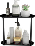 Jesginboo 2 Tier Bathroom Counter Organizer, Vanity Organizer Corner Shelf | Skincare, Makeup Countertop Organizers, Kitchen, Bathroom Counter Storage, Black by Jesginboo