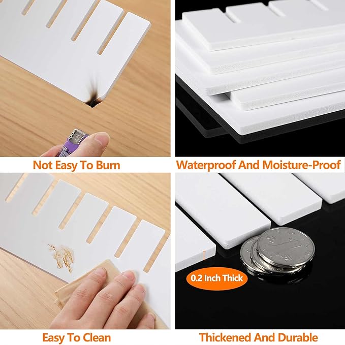 10Pcs Drawer Dividers, 14.18" x 3.55", Thick, DIY Organizer Separator, Large Adjustable Dresser Drawer Organizer for Clothes, Bedroom, Bathroom, Kitchen Cutlery, Desk, Office Storage - Image 6