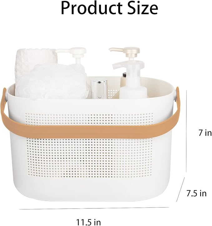 Plastic Portable Shower Caddy Basket, Storage Organizer, Yellow, 2 Pack | Bottom Drain Holes, Keep Dry, Sturdy and Durable, Easy to Carry for Bathroom, Kitchen, Dorm Room, RV, College - Image 5