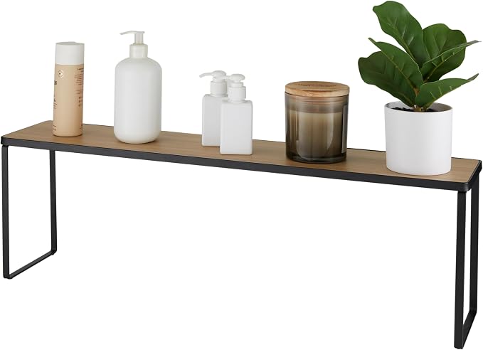 Organize It All Over The Sink Shelf | Durable | Space Saving | Wooden Accent | Sink Organization | Dimensions: 30"x 6.3"x 9" | Black - Image 5