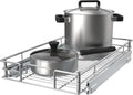 Pulloutor Pull Out Cabinet Organizer,Slide Out Kitchen Cabinet Storage Shelf and Drawer Organizer NEED 12" W and 22" D Cabinet, Chrome Finish (11 * 21 in) by Pulloutor