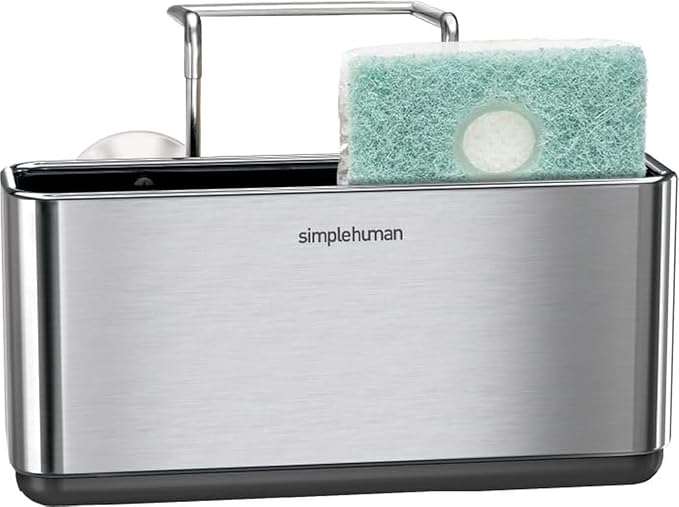 simplehuman Slim Sink Caddy Sponge Holder, Brushed Stainless Steel, Silver by Unknown