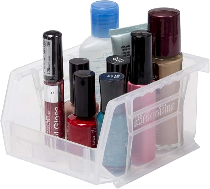 Akro-Mils 30210 AkroBins Plastic Storage Bins, Space-Saving Stackable Bins for Garage, Pantry, Craft Organization, 5" x 4" x 3", Clear, 6-Pack - Image 9