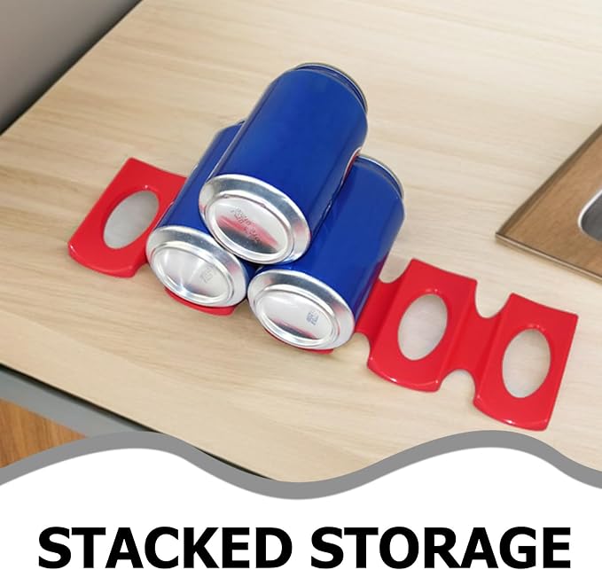 UPKOCH 2pcs Silicone Bottle And Can Stacker Mat, Non-slip Beverage Holder Rack for Refrigerator, Pantry, Kitchen Countertop Organizer - Assorted Colors - Image 3