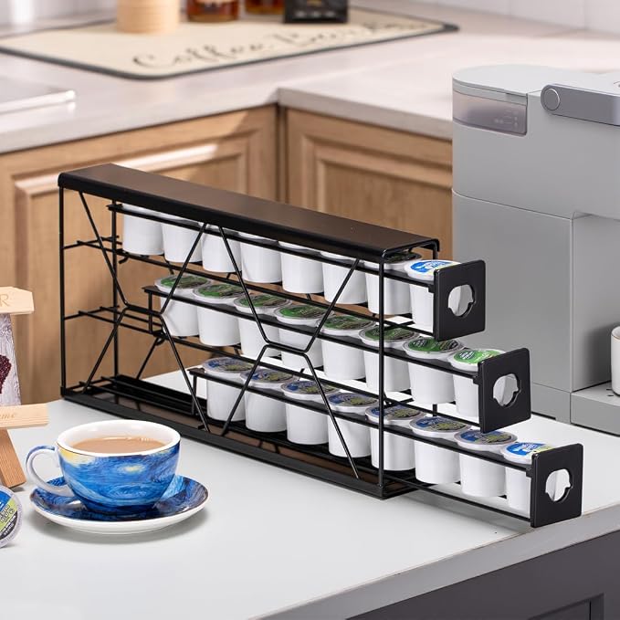 FlagShip K Cup Holder Drawer 3 Tier Coffee Pod Holder for K Pod Save Space Countertop Kitchen (24 Pods Capacity) - Image 9