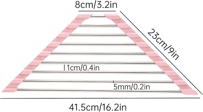 Tomorotec Triangle Foldable Dish Drying Rack, Small Roll-Up Stainless Steel Over Sink Drainer for Kitchen Sink Corner, Rustproof Multipurpose Organizer(Pink) | BPA-Free Food-Grade Silicone Edges Foldable Waterproof Rustproof Heavy-Duty Space Saver Heat... - Image 7