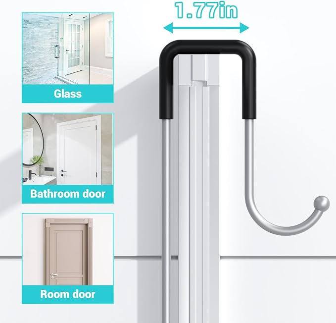 Aitatty Hanging Shower Caddy Over Door: No Drill Rustproof Shower Shelf | Includes Hooks & Soap Holders for Shampoos, Conditioners and Bathroom Essentials, Anti-Slip for Any Shower Room - Image 5