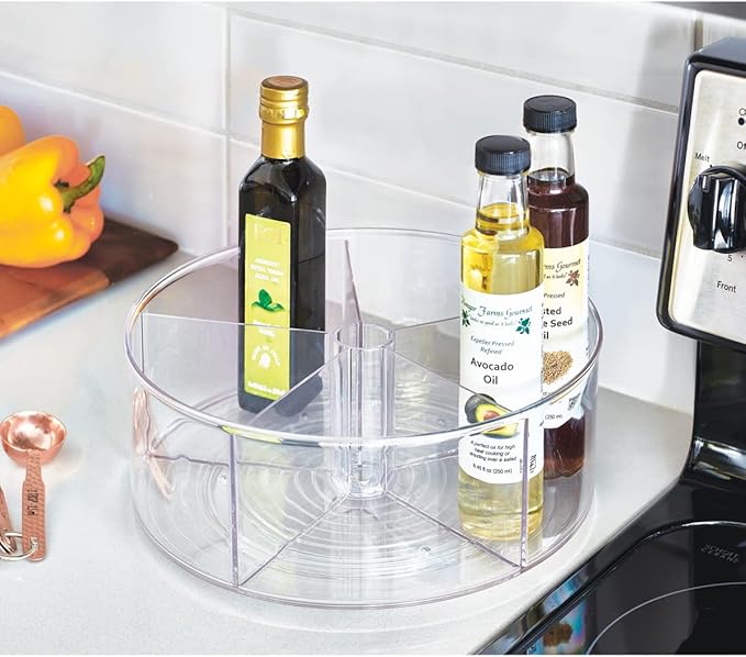 iDesign Recycled Plastic Lazy Susan Turntable Organizer Pantry, Bathroom, General Storage and More, The Linus Collection, 11.5", Clear | Recycled Plastic, Pantry Organizer, Bathroom Storage, General Storage - Image 6