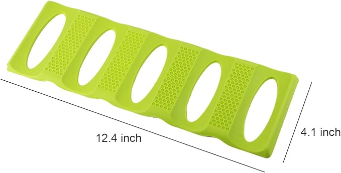 Webake 2 Pack Bottle Stacking Mat, Foldable Silicone Bottle and Can Stacker, Can Holder Rack Space Saver Organizer for Refrigerator, Pantry, Countertop, Cabinet (Green) - Image 2