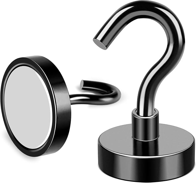 Magnetic Hooks,30Lbs+ Neodymium Black Magnet Hook | Heavy Duty Magnetic Hooks Classroom Must Have, Magnet with Hook for Home, Kitchen Workplace School - 15P - Image 6