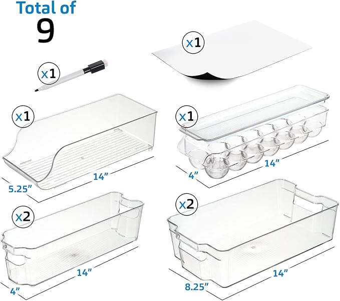 Fridge Organizer - 6 Pieces refrigerator organizer bins - Pantry Organization and Storage for Fridge & Refrigerator- BPA Free Freezer Organizer Bins - Image 6