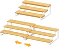 3-Tier Expandable Bamboo & Iron Can Organizer, Holds 30 Cans, White | Adjustable Can Organizer Rack for Pantry & Cabinets, Easy-Access Storage for Soda & Soup Cans, Assembly Required, White by NuoyuanShen