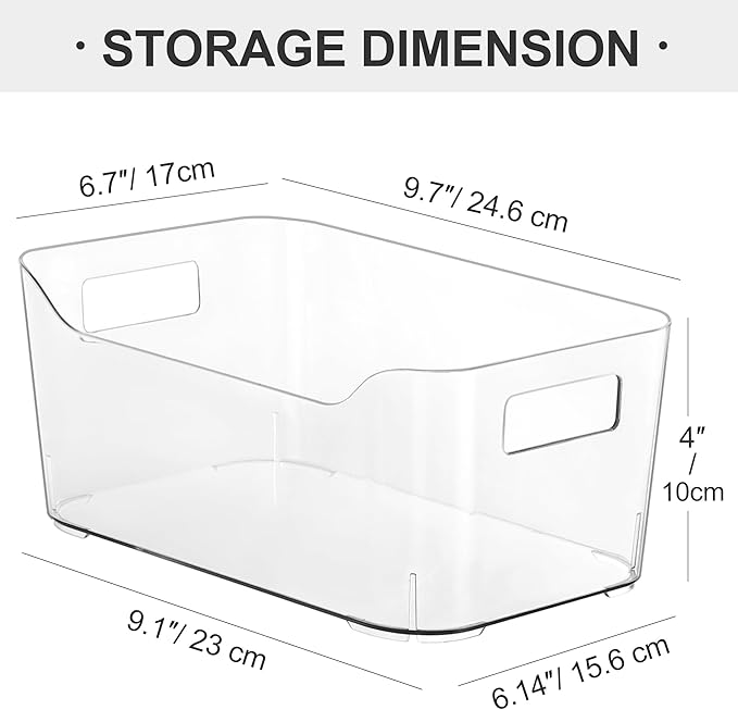 Heyuzb Pantry Organizers and Storage, 12 Pack Clear Plastic Storage Bins | clear and durable, multi-uses, good quality for pantry and kitchen organization - Image 5