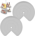 2 Pack Silicone Lazy Susan Shelf Liner, Non-Slip Heat Resistant Shelf Liner for Lazy Susan Turntable, Kitchen Corner Base Cabinet, Refrigerator and Drawer - Easy to Clean, Waterproof, Reusable Pad by Unknown
