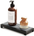 SpaceAid DryingNeat Sink Organizer, Instant Dry Sink Caddy Organizers, Kitchen Sponge Soap Holder Dispenser, Countertop Fast Drying Counter Tray Rack (Bamboo Rack, Black) by SpaceAid