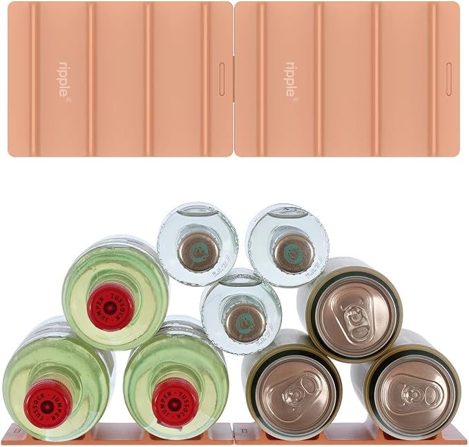 Cooks Innovations 2 Pack Drink Organizer for Fridge Modular, Soda Can Refrigerator Organizers and Storage, Beer-Wine-Water Bottle Holder, Durable Non-Slip Anti-Roll by CooksInnovations