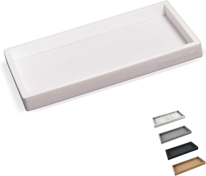 Countertop & Vanity Silicone Tray - Small 7.7" Kitchen Soap Tray | Kitchen Sink Soap Tray, Dish Soap Tray for Kitchen Counter, Bathroom Tray, Silicone Soap Dispenser Tray & Sponge Holder by Spacewiser