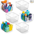 ClearSpace Clear Plastic Storage Bins for Kitchen, Fridge, Pantry, 6 Pack | Pantry storage bin for organizing food items, kitchen essentials, and refrigerator storage by ClearSpace