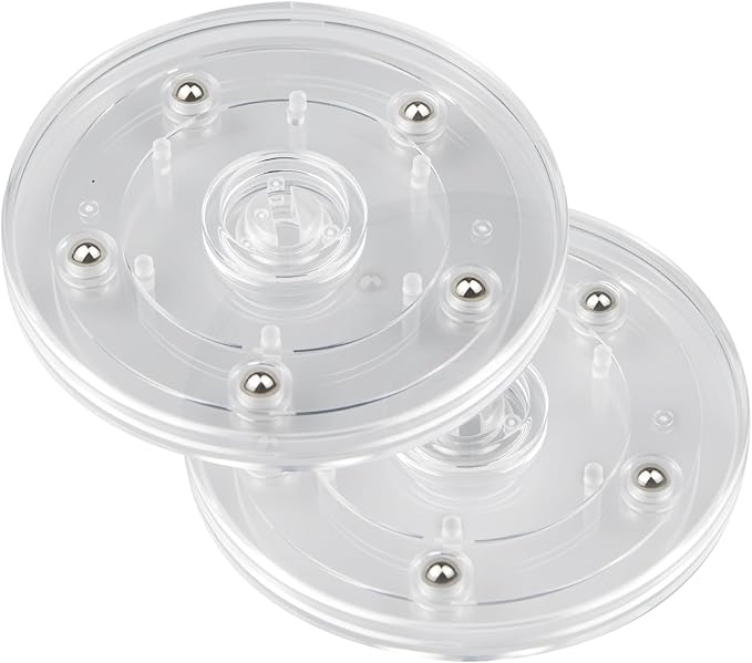 2 Pack 4" Lazy Susan Turntable Acrylic Ball Bearing Rotating Tray for Spice Rack Table Cake Kitchen Pantry Decorating TV Laptop Computer Monitor by HSTECH