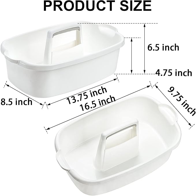 TOPZEA 2 Pack Cleaning Supplies Caddy, Large Plastic Cleaning Supply Organizer Bucket with Handle Portable Housekeeping Shower Tote Caddy Under Sink Tool Storage Baskets for Dorm, Bathroom, Household - Image 2