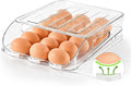 SMRCAD 18-Egg Dispenser with Silicone Bumpers, Auto-Rolling, Stackable | BPA-free food-grade PET | Stackable with lid | Built-in handle | 11.92"L x 8.85"W x 2.9"H | Hand wash only by SMRCAD
