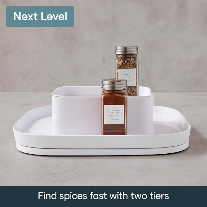 YouCopia MagicTrack Spice Turntable, 2-Tier Rectangle Lazy Susan Organizer (Pack of 6) - Image 4